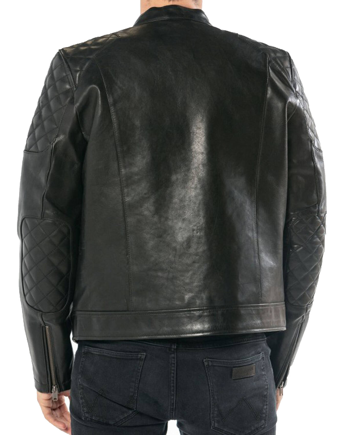 101246 noir blouson cuir homme  (2)