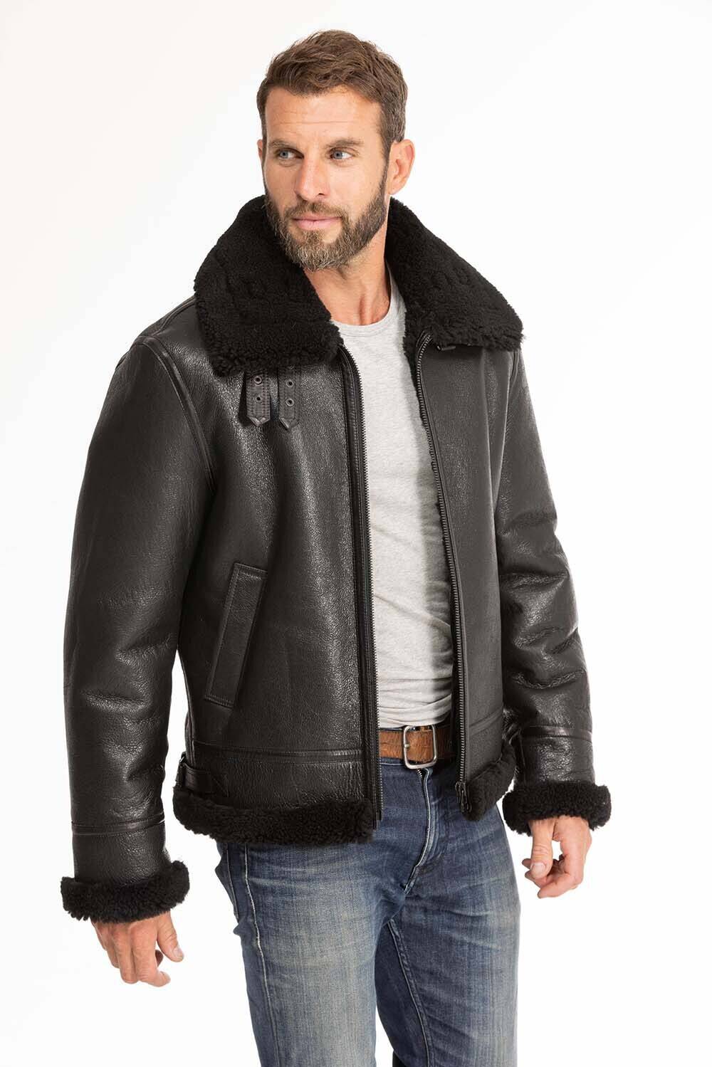 blouson bombardier homme mouton noir reagan  (3)