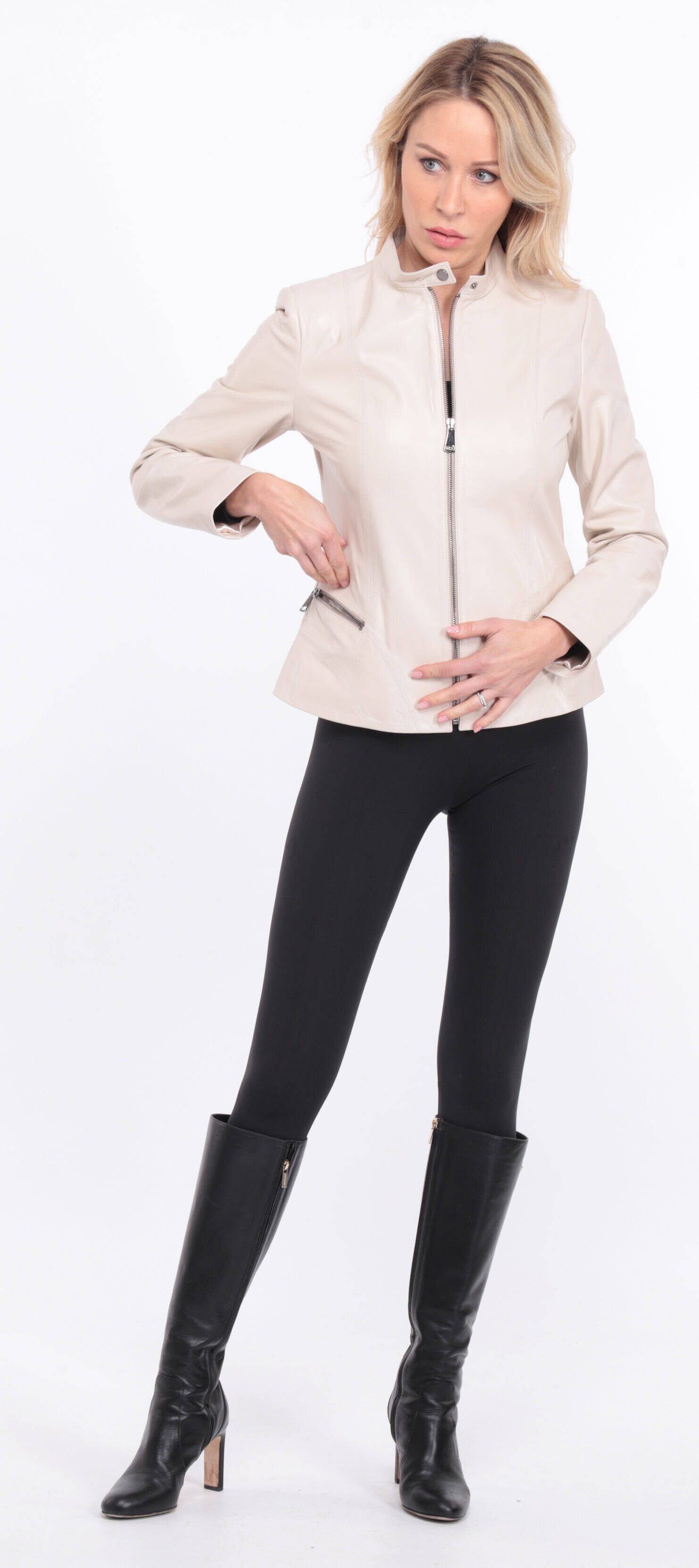 blouson cuir ecru christelle  (16)