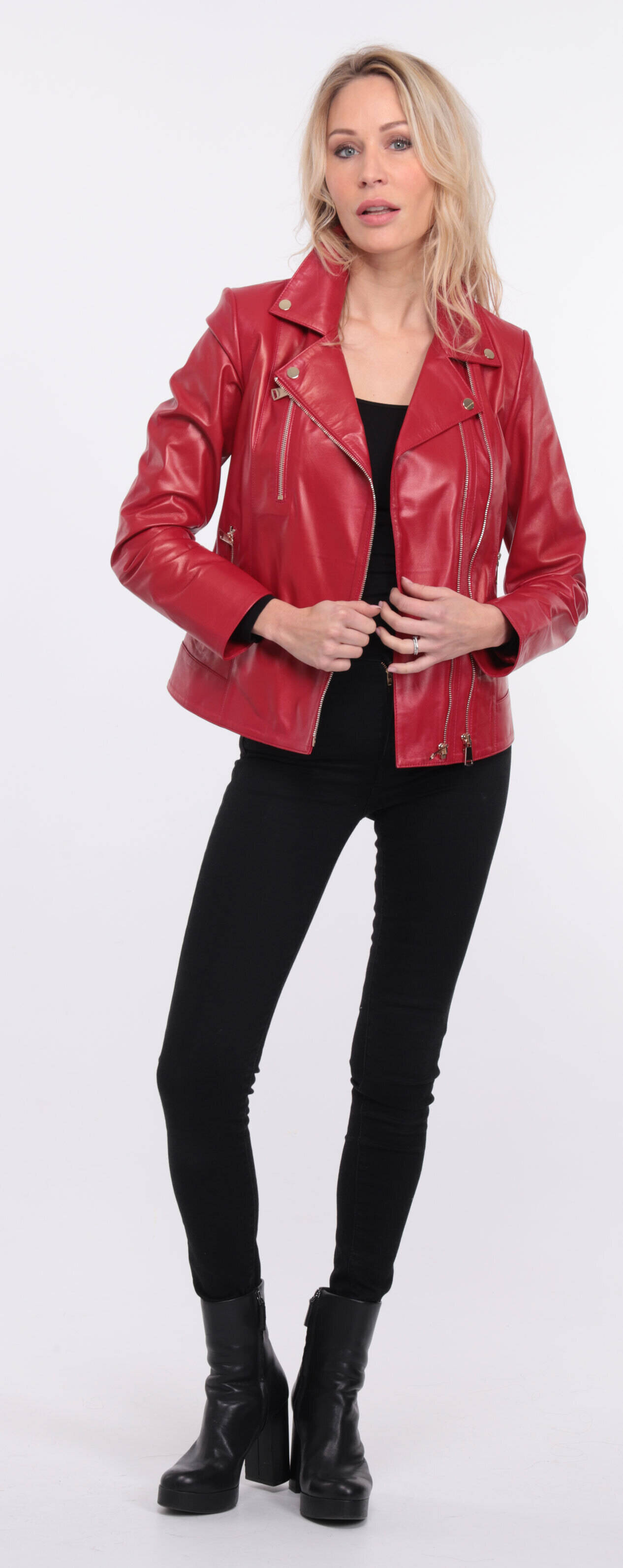 blouson cuir elsa rouge (6)