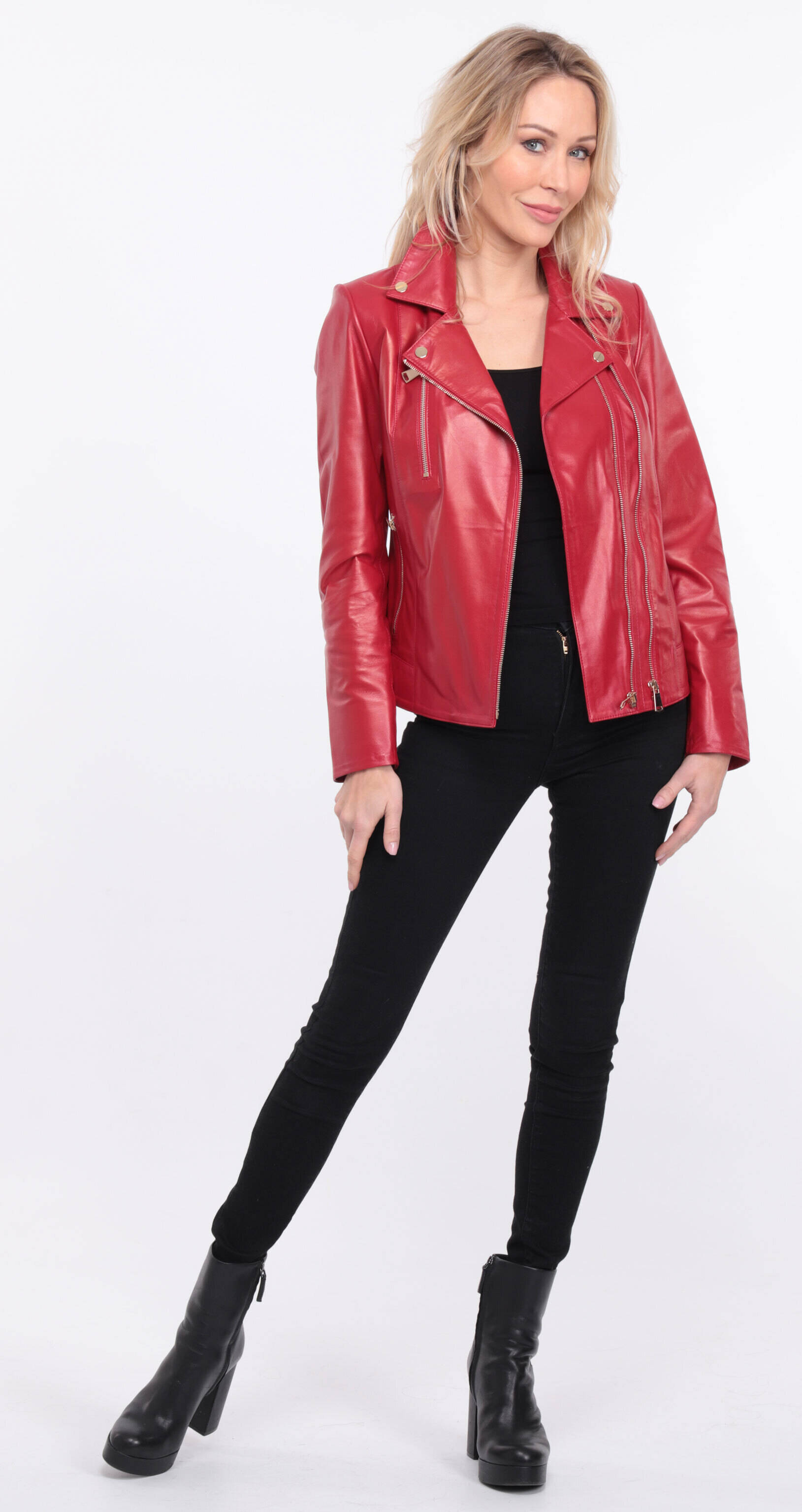 blouson cuir elsa rouge (8)