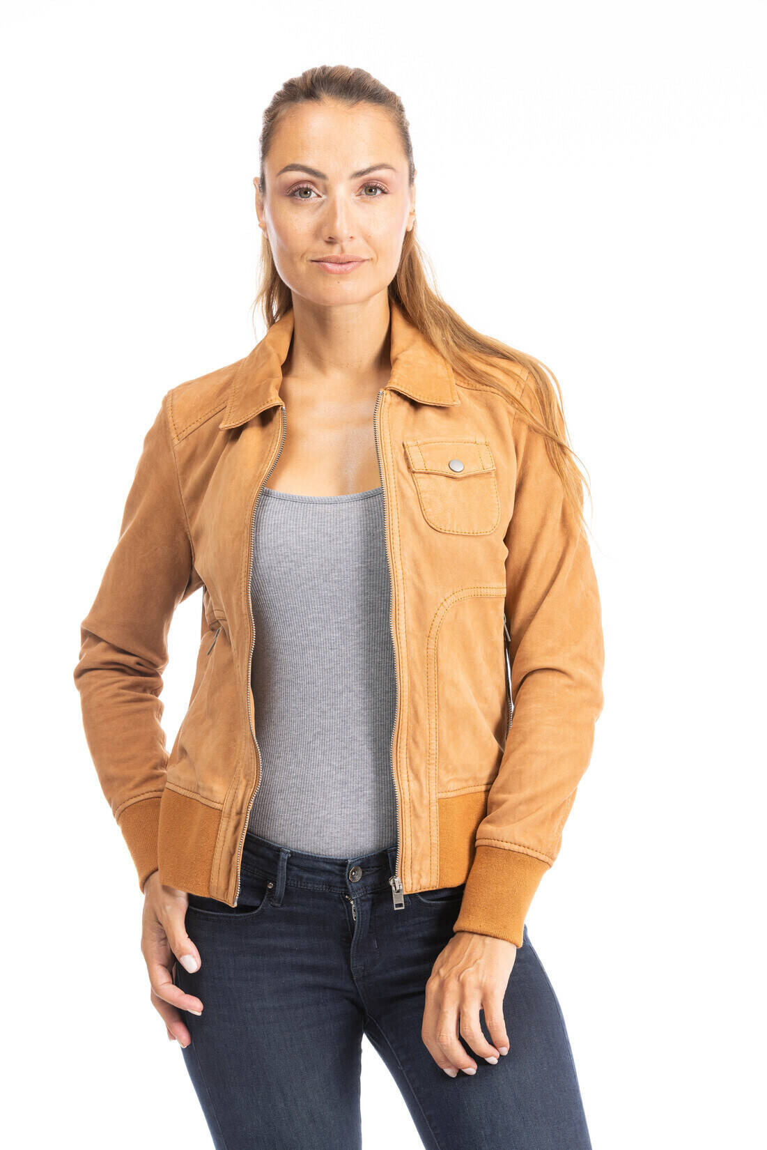 blouson cuir fauve 64490  (2)