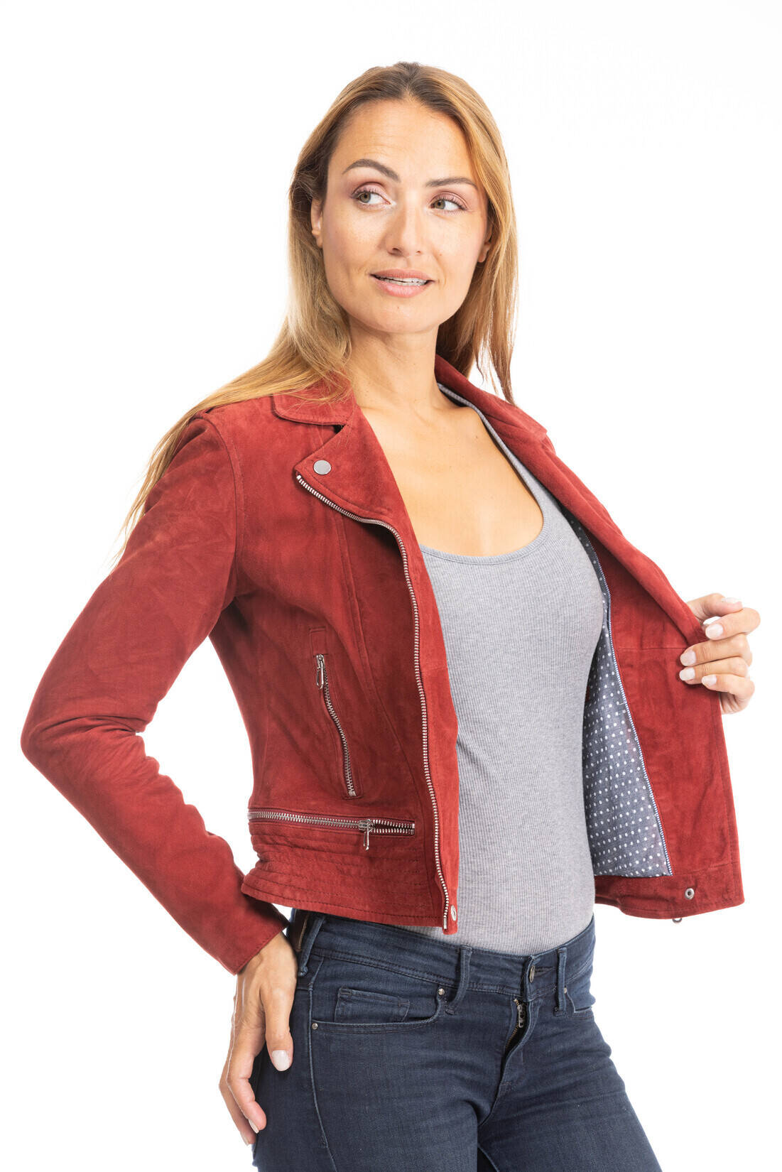 blouson cuir femme 101351 rouge (10)