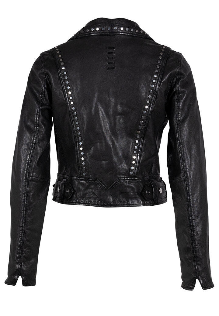 Blouson cuir femme 2101-0198 noir  (2)