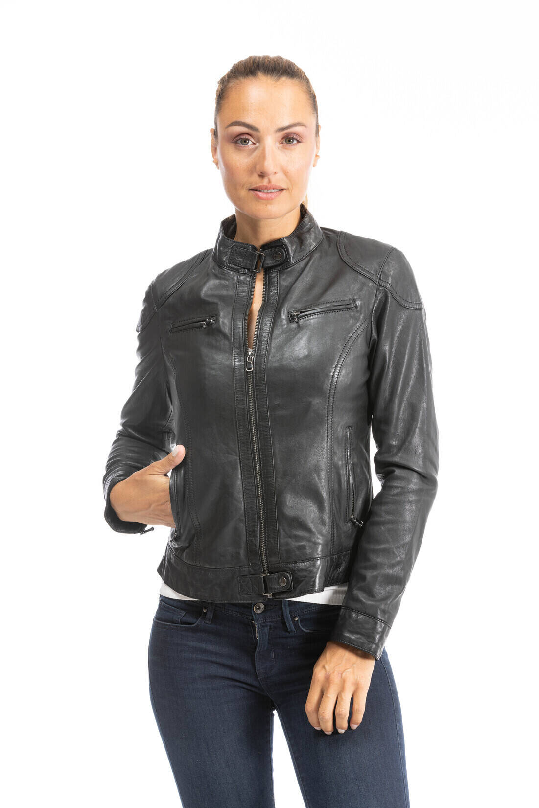 blouson cuir femme 64626  (1)