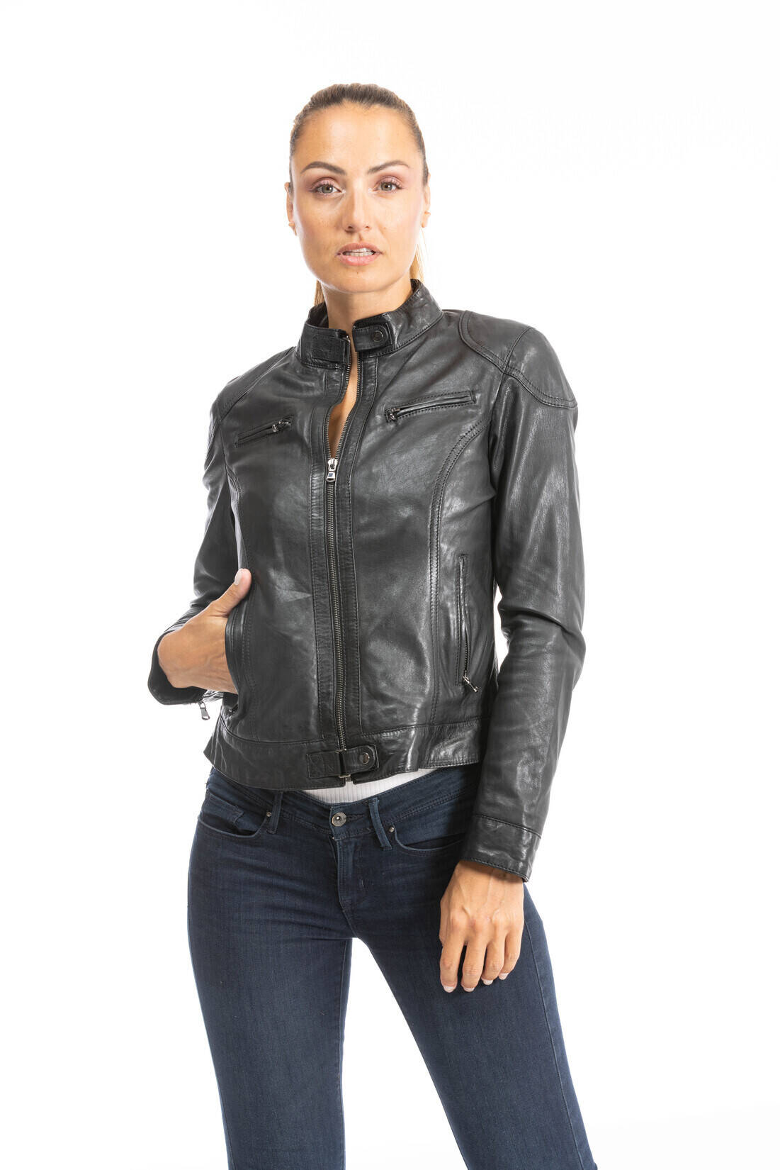 blouson cuir femme 64626  (2)