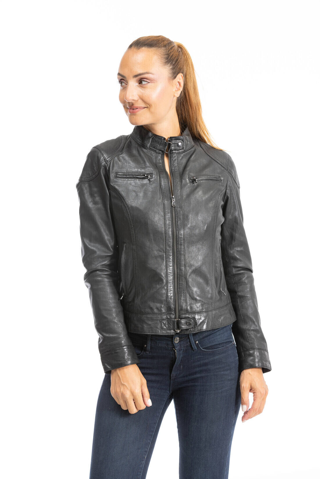 blouson cuir femme 64626  (3)