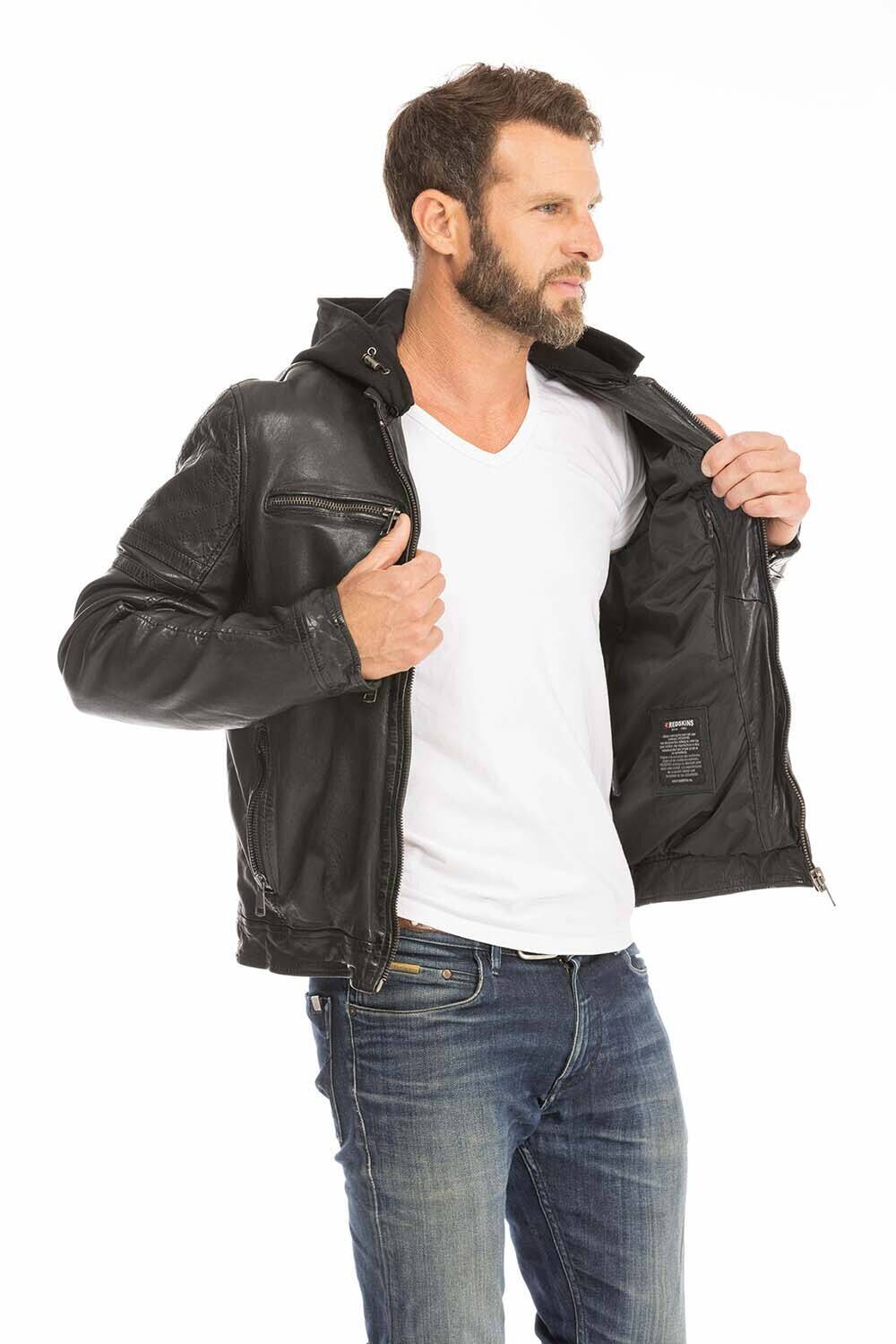 blouson cuir homme agneau noir ryde redskins (10)