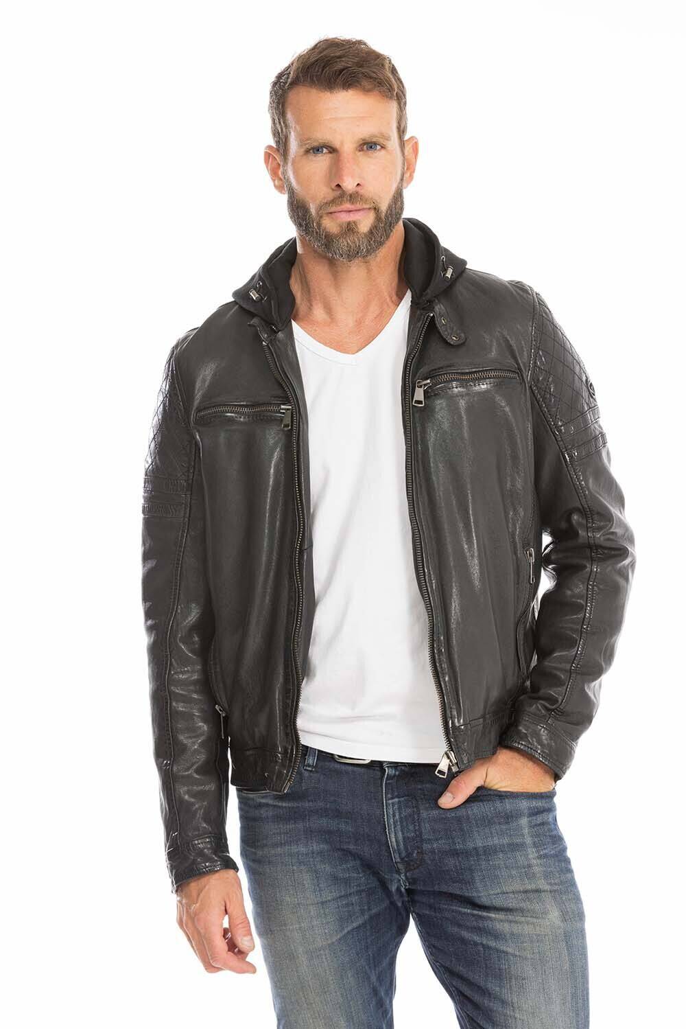 blouson cuir homme agneau noir ryde redskins (1)