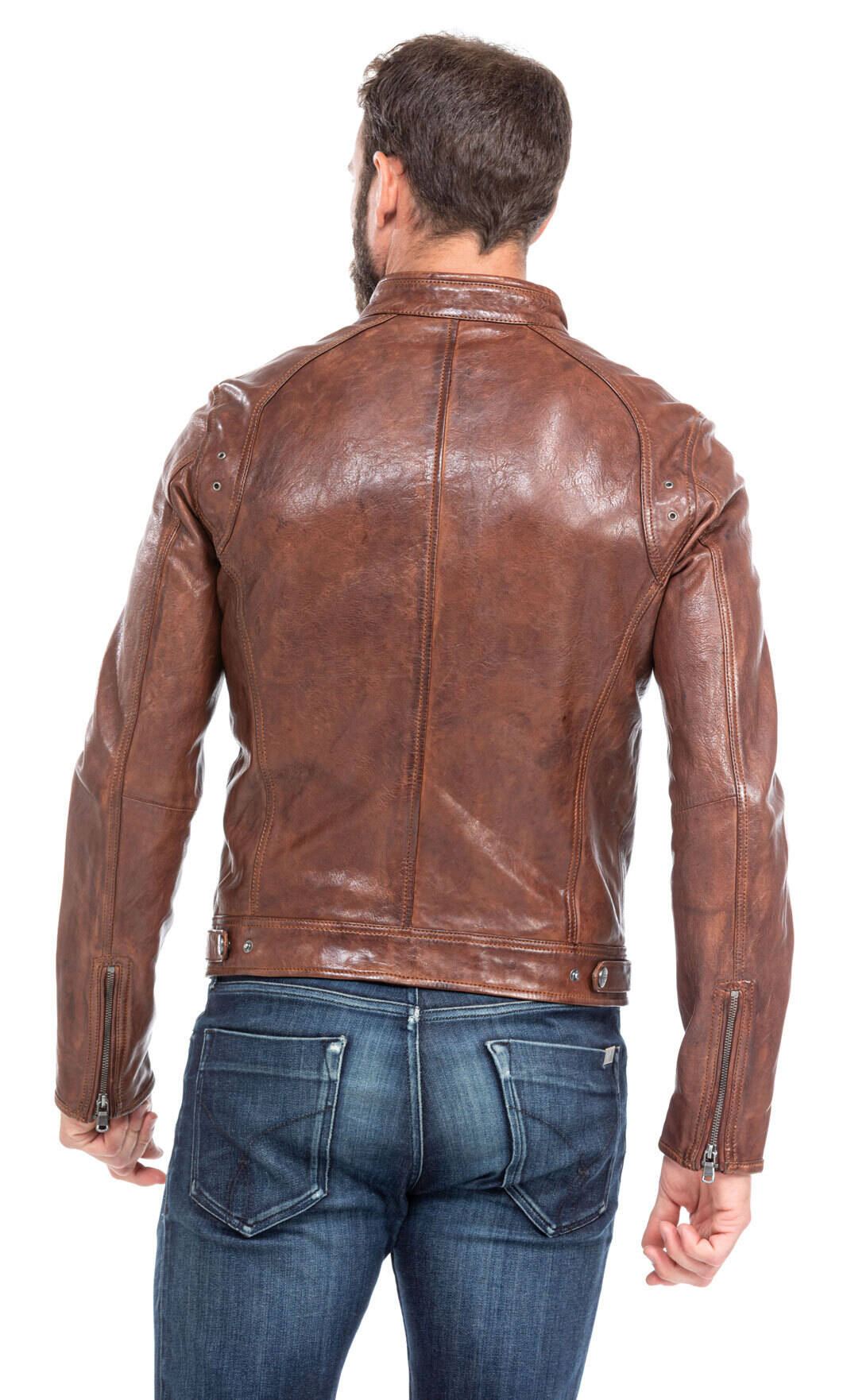 blouson cuir homme agneau tan florian style motard (8)