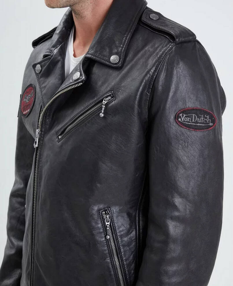 blouson cuir homme biker style perf von dutch 102066 (9)