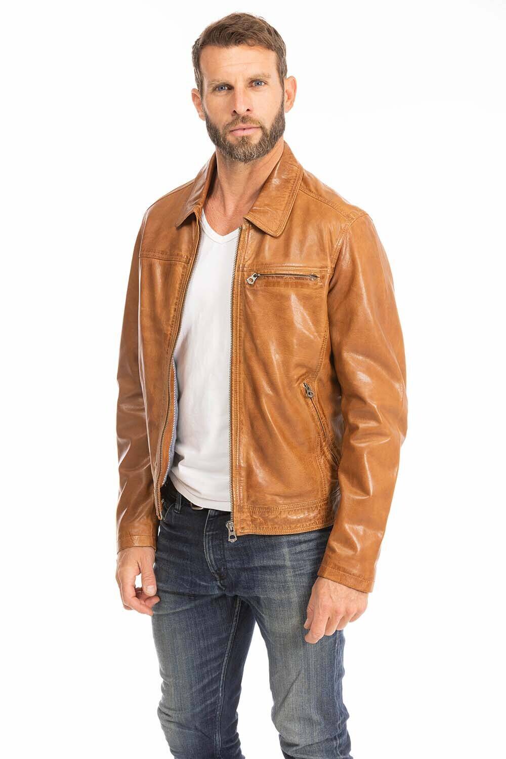 blouson cuir homme cognac 100144 major  (3)