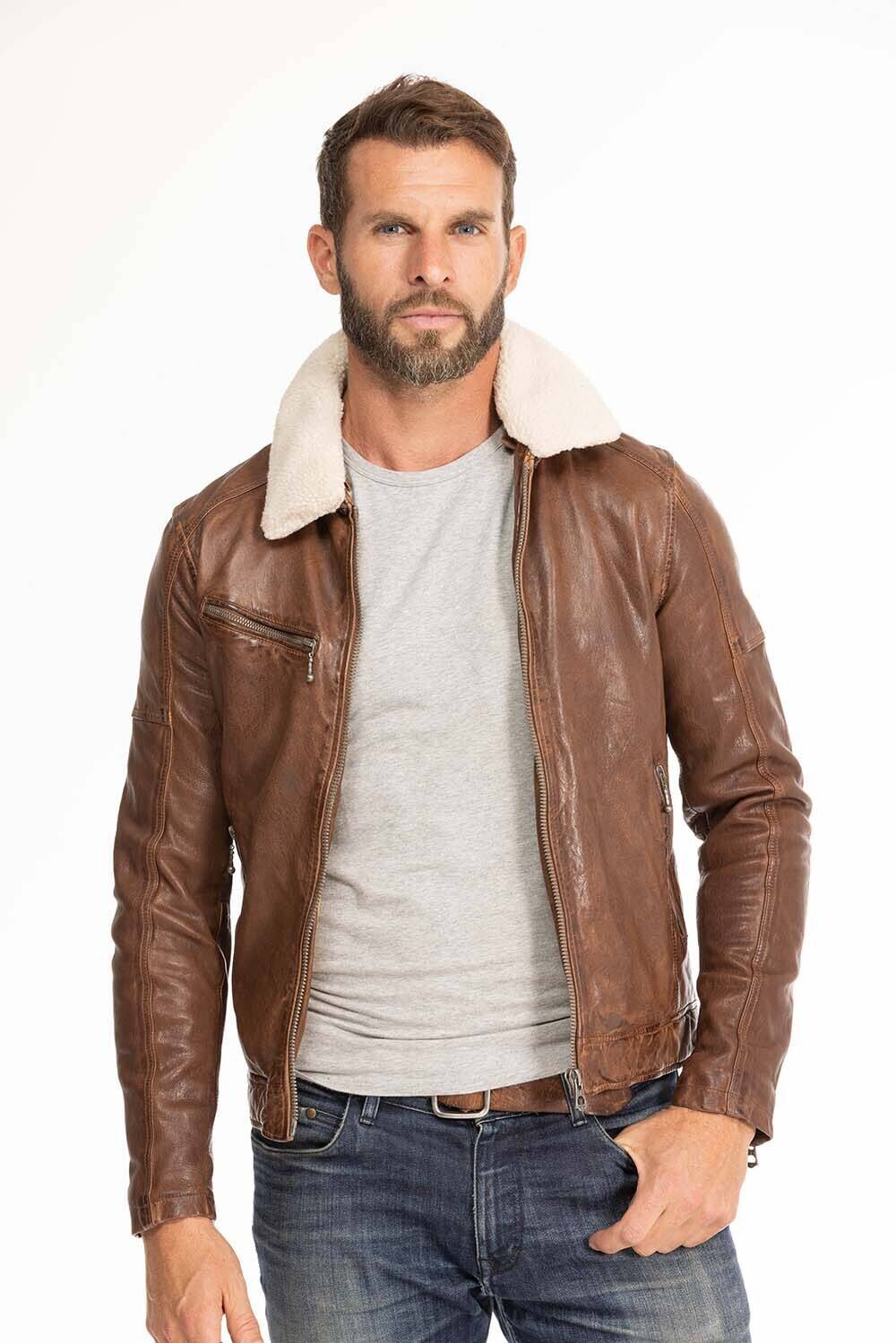 blouson cuir homme cognac fonce 102423 (1)