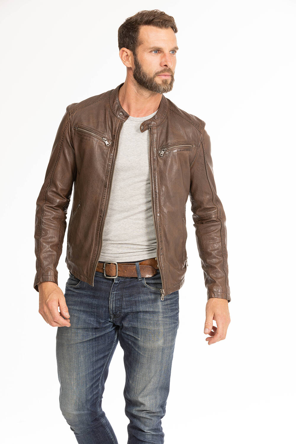 blouson cuir homme gafi bison (2)