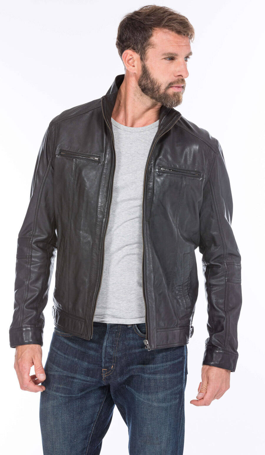 blouson cuir homme marlone noir (8)