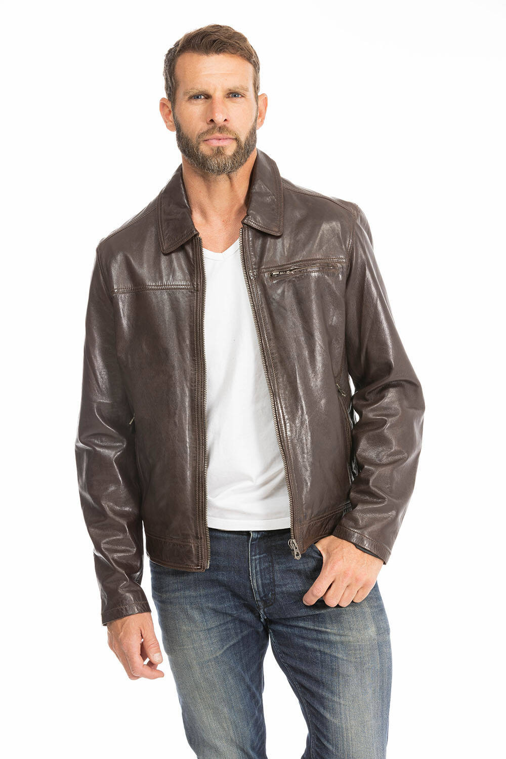 blouson cuir homme marron 100144 major (1)