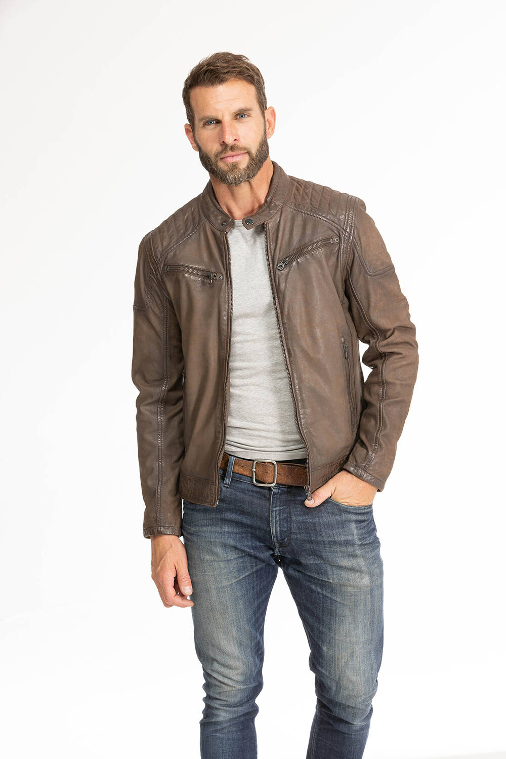 blouson cuir homme marron 1201-0485 (2)