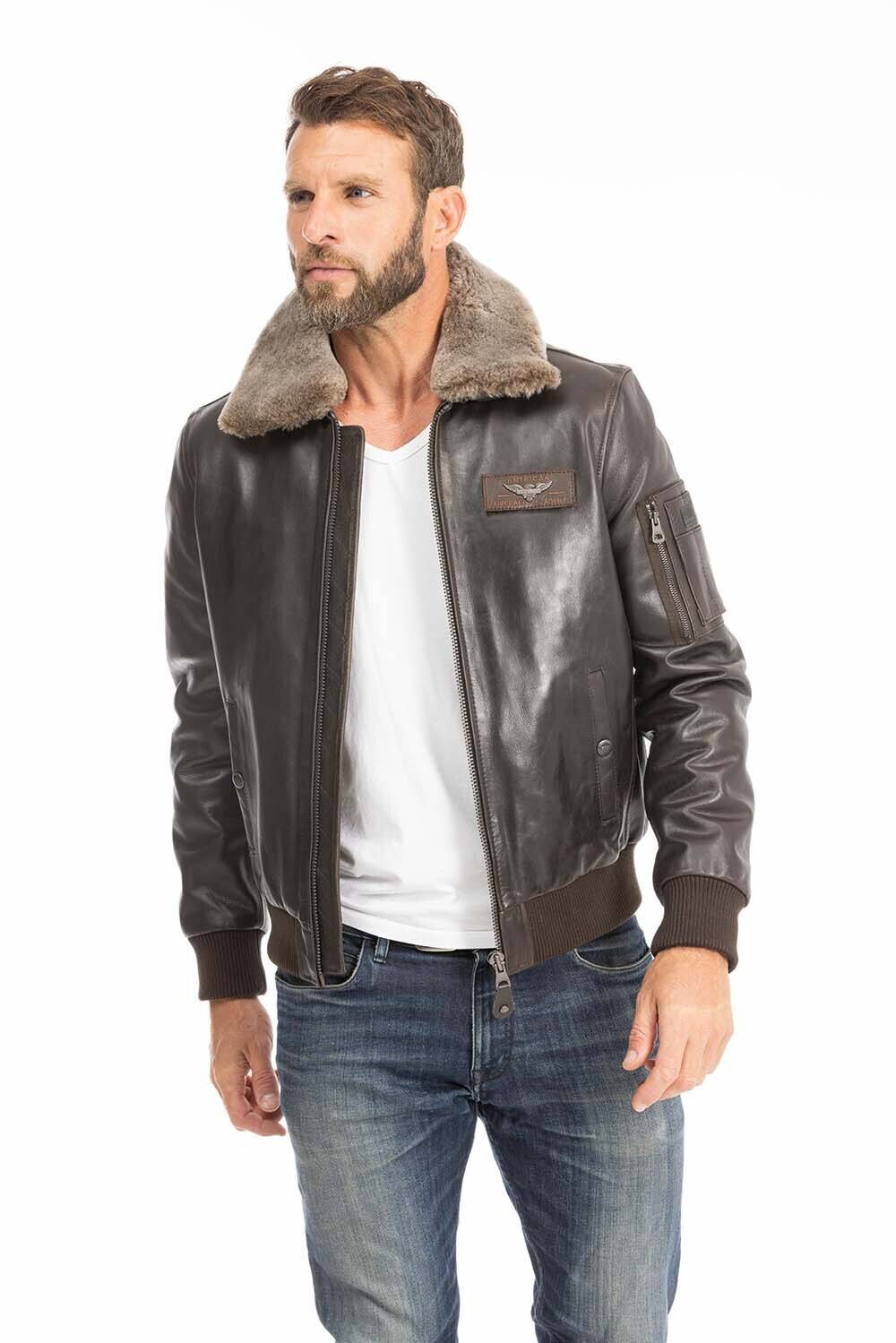 blouson cuir homme marron redskins texaco (5)