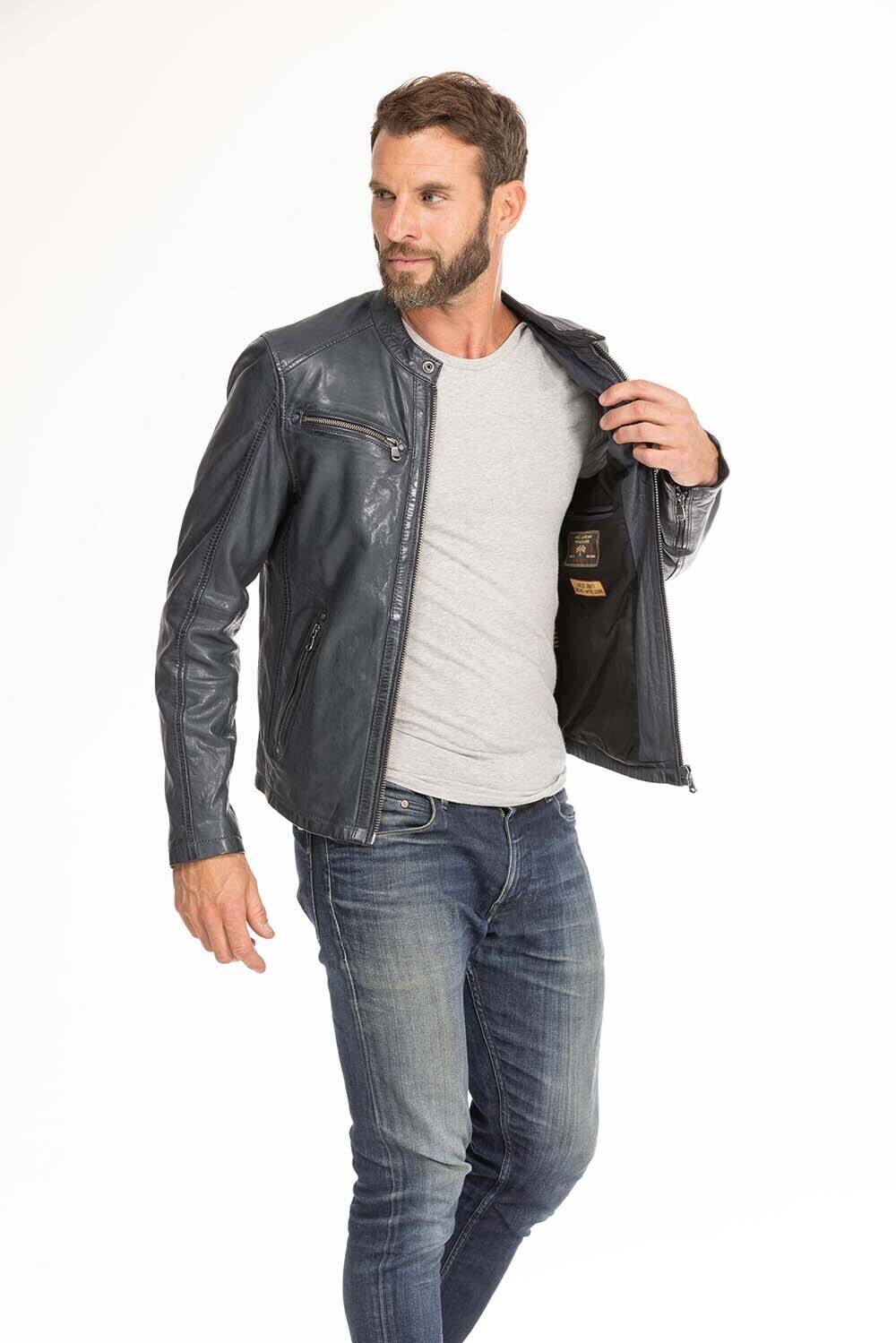 blouson cuir homme navy gafi (8)