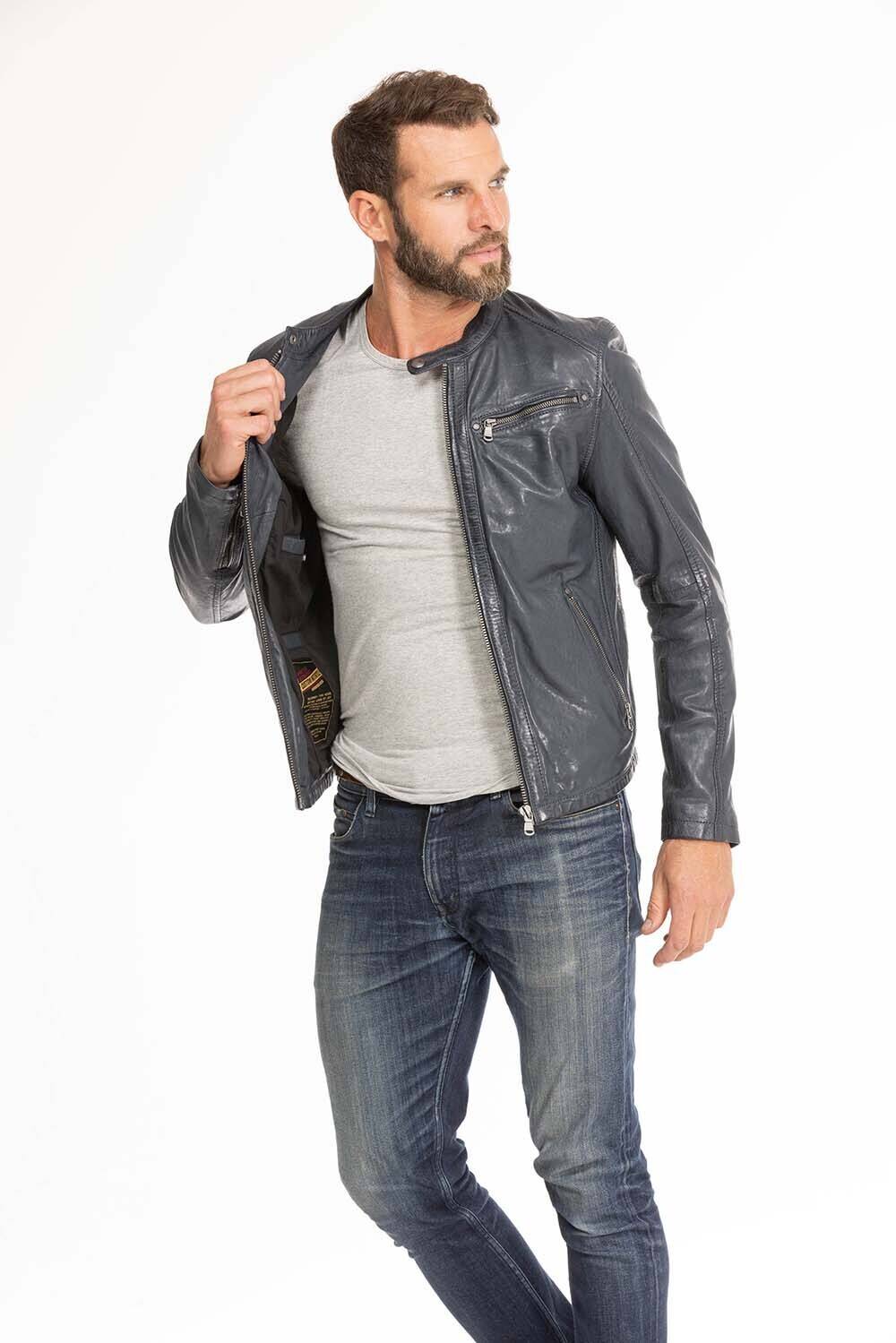 blouson cuir homme navy gafi (9)