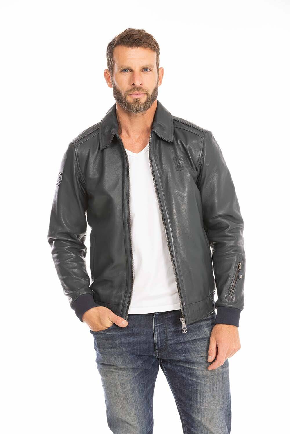 blouson cuir homme navy jacky style pilote (4)