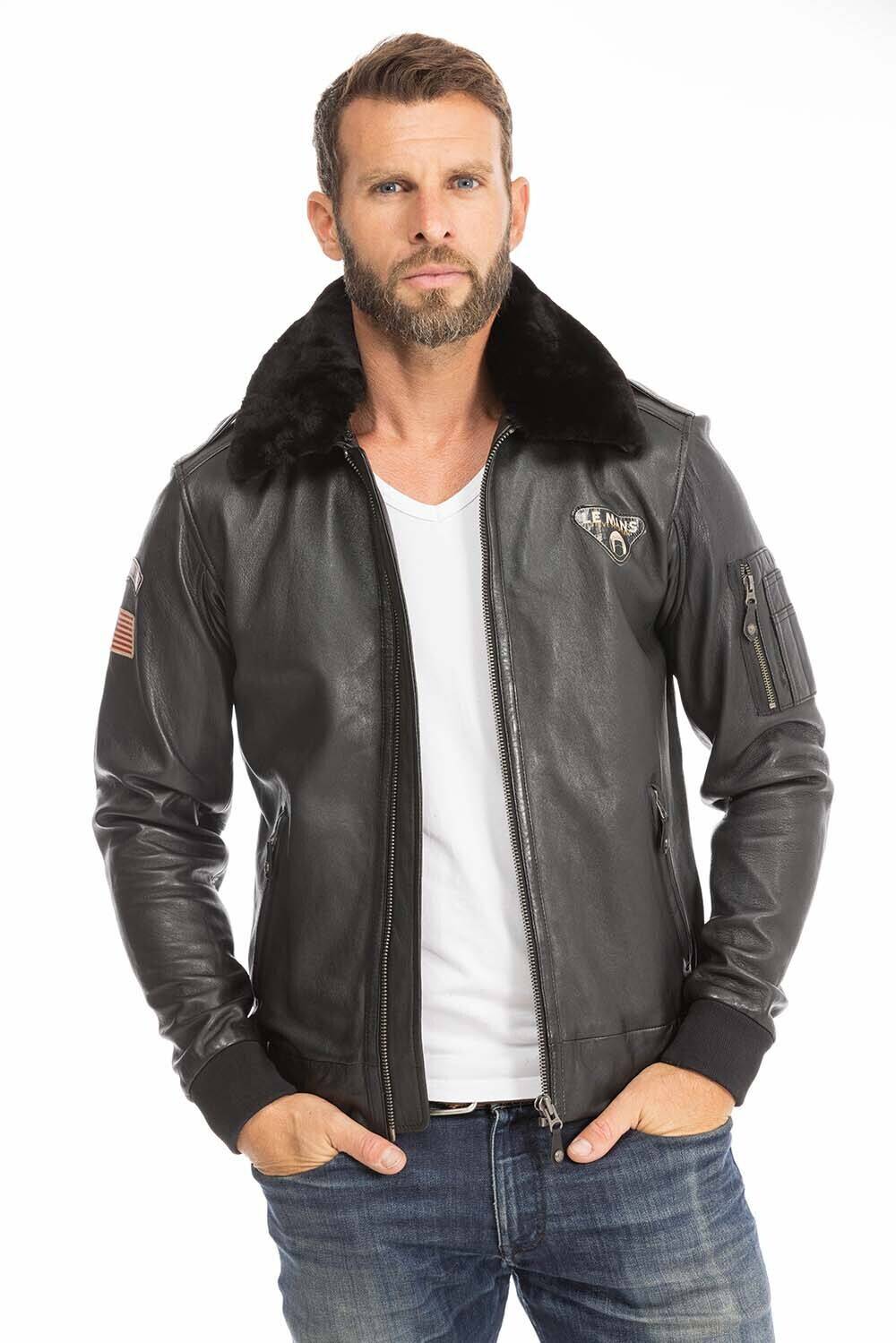 blouson cuir homme noir john style pilote (1)