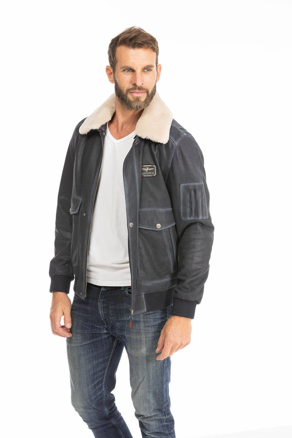 blouson cuir homme pilote bleu ek72 (2)