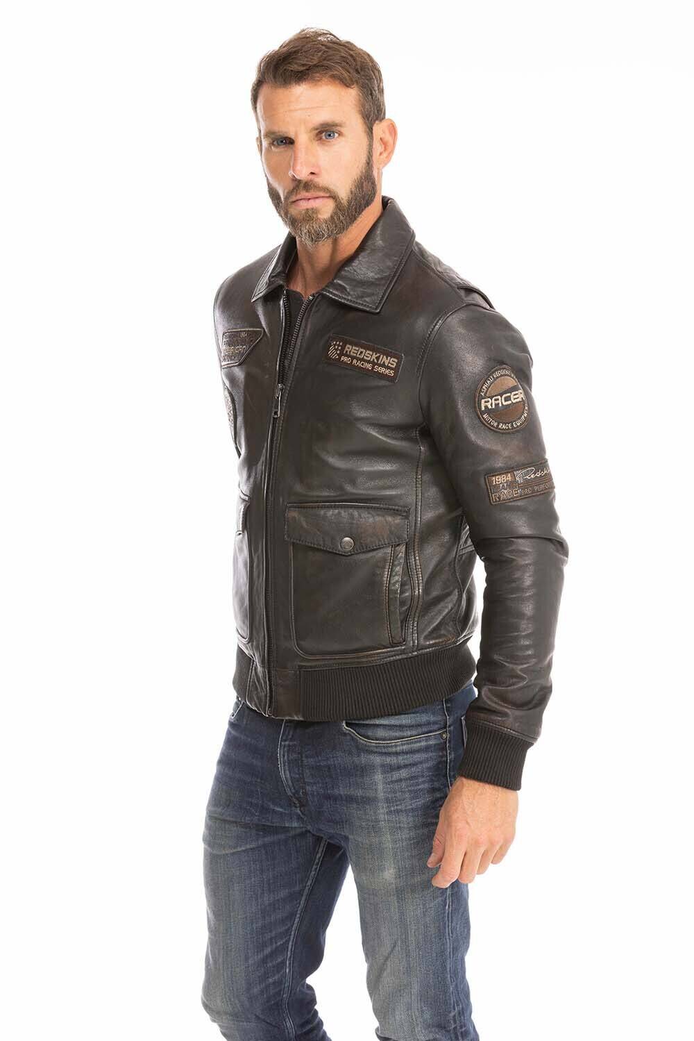 blouson cuir homme pilote marron racer (10)