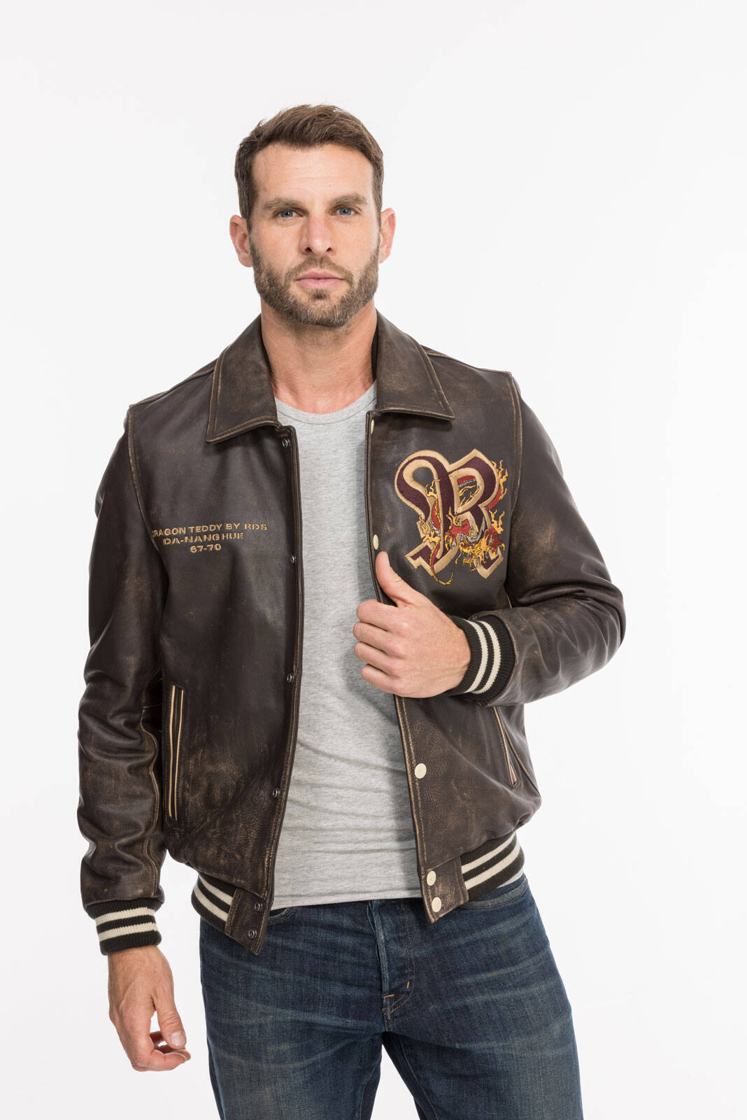 blouson cuir homme redskins marron rf 134 dragon (12)