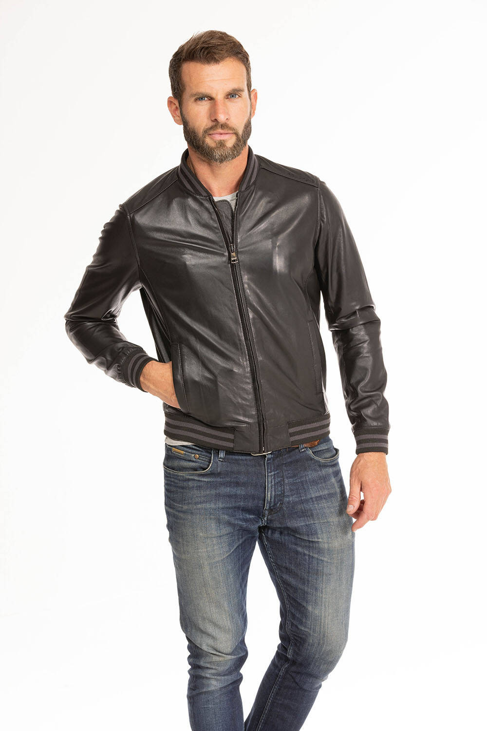 blouson cuir homme style bombers redskins noir dives (12)