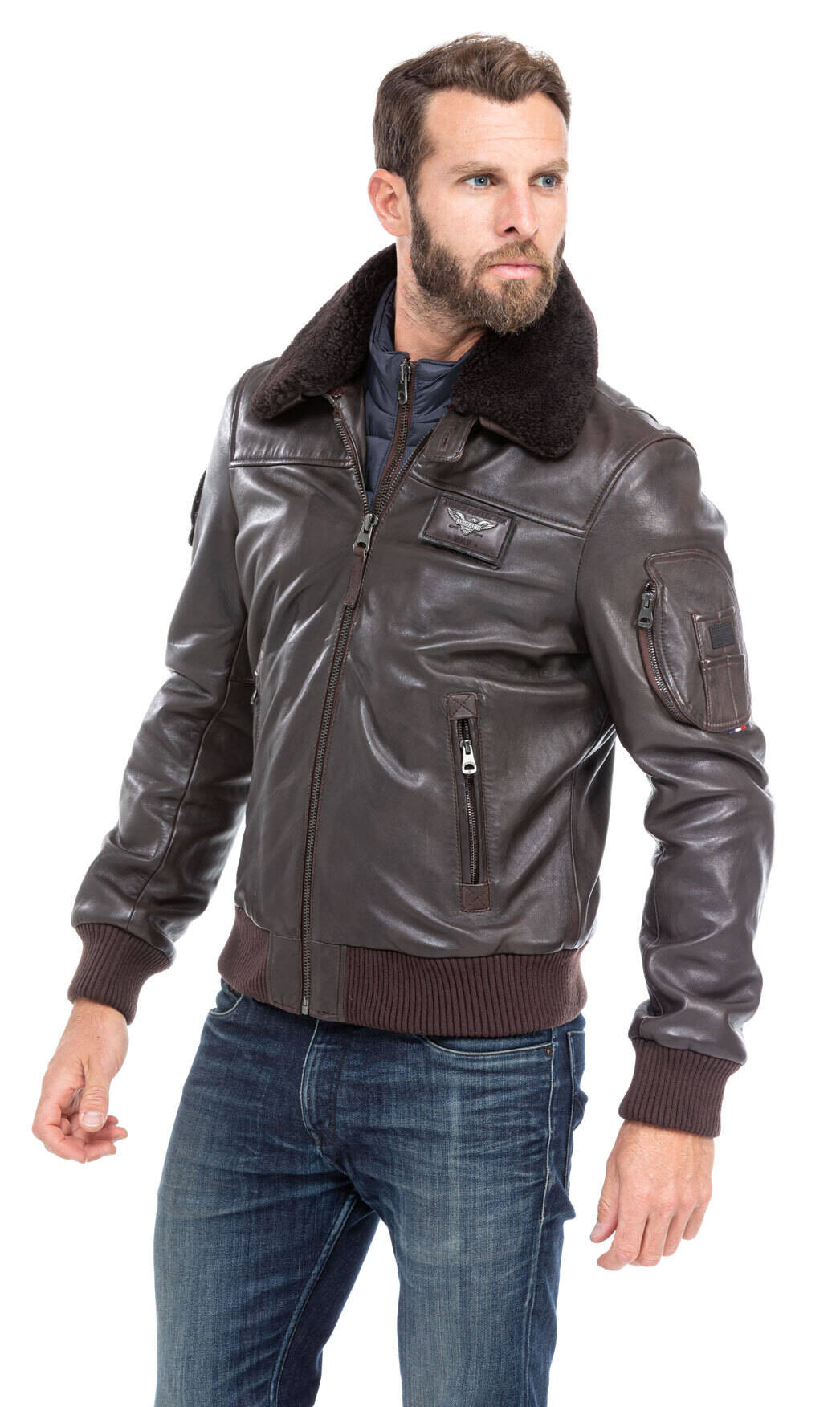 blouson cuir pilote redskins 120 patrouille de france  (6)