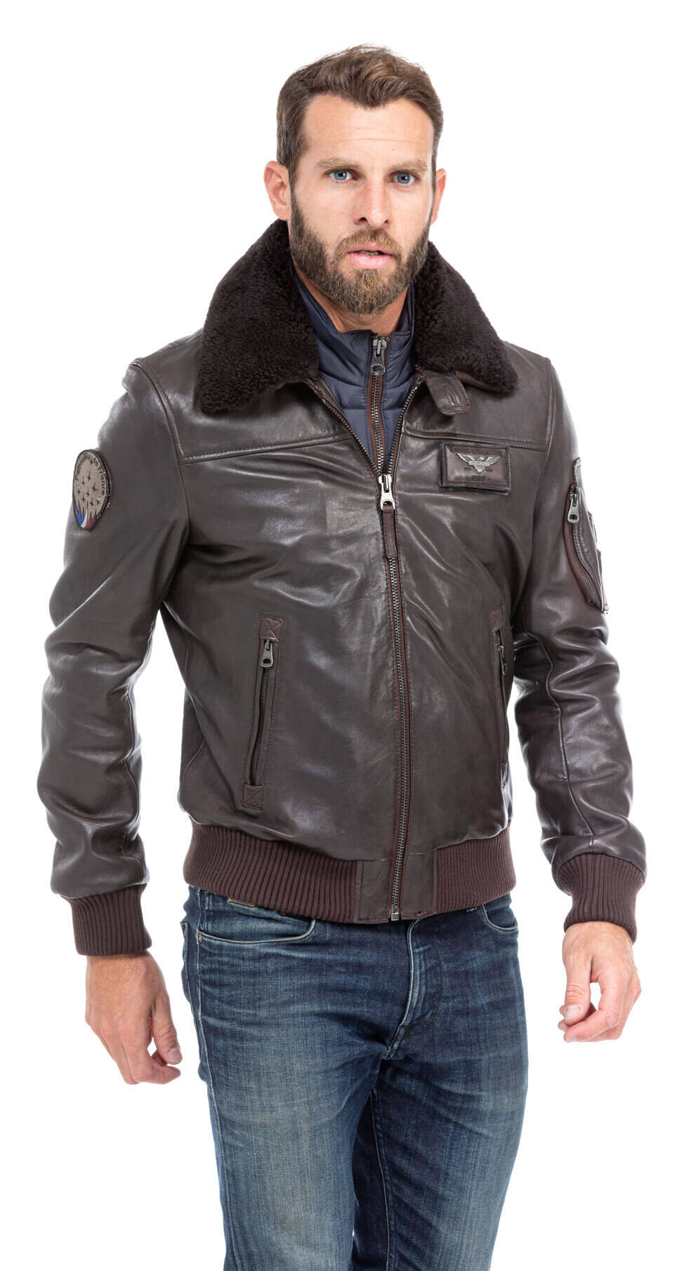 blouson cuir pilote redskins 120 patrouille de france  (7)