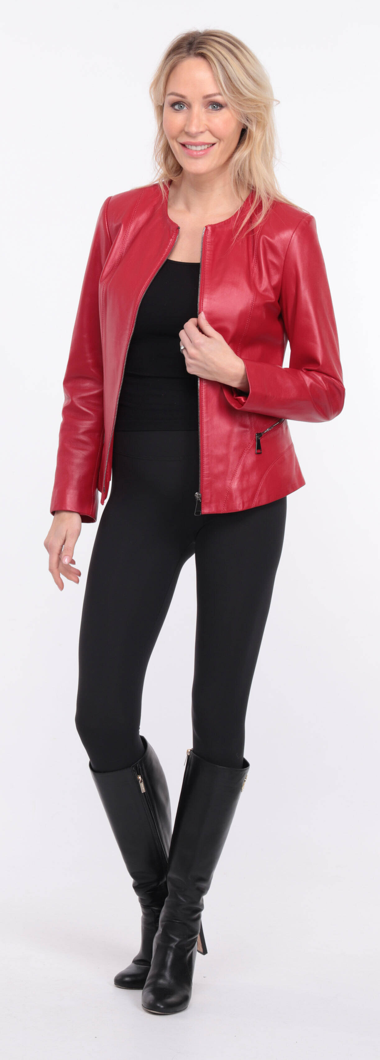 blouson cuir rouge chrsista (12)