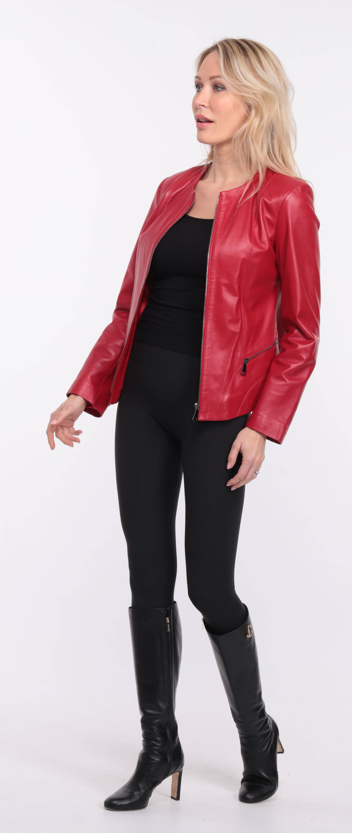 blouson cuir rouge chrsista (14)