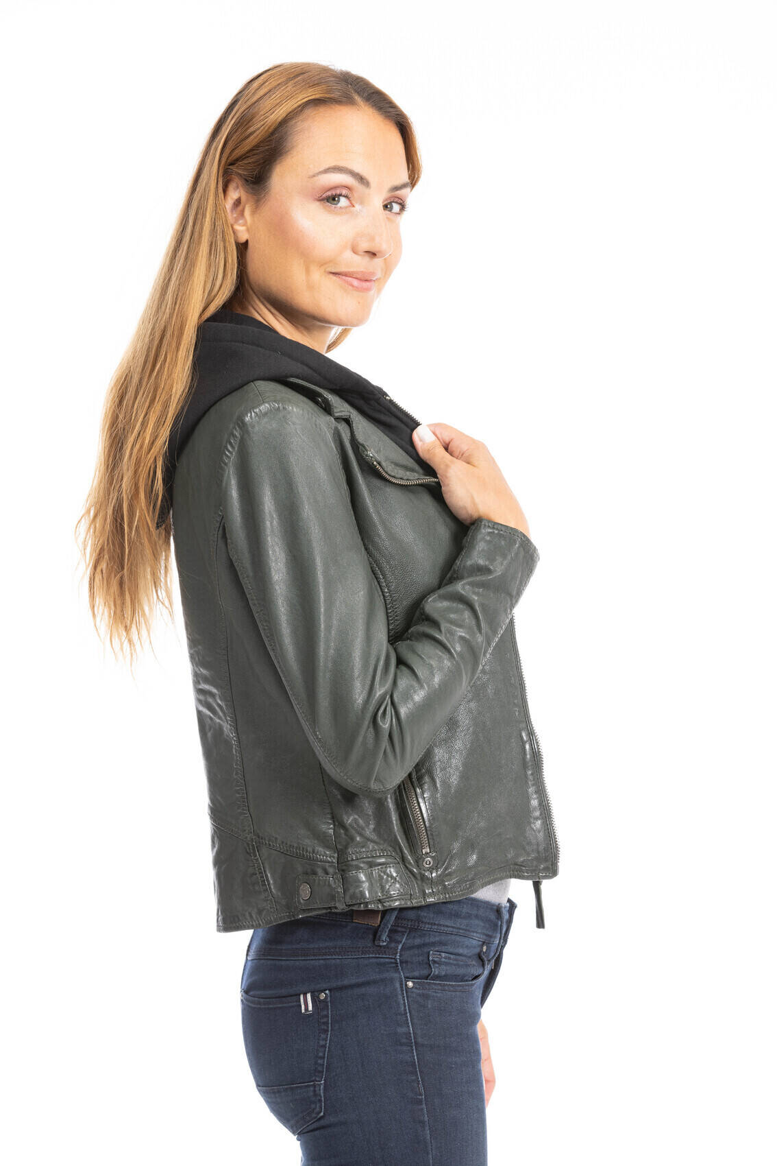 blouson cuir yvie olive (8)