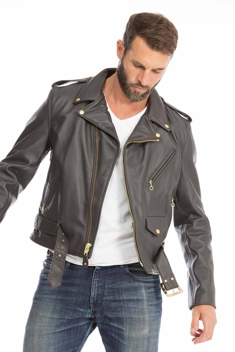 blouson perfecto cuir homme marron schott 618 (3)