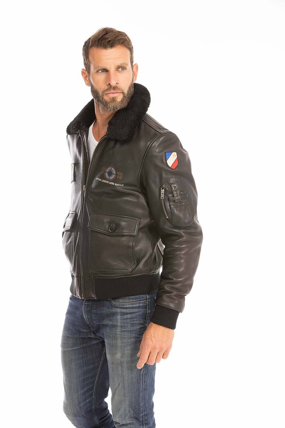 blouson pilote aviateur homme noir 102424 (14)