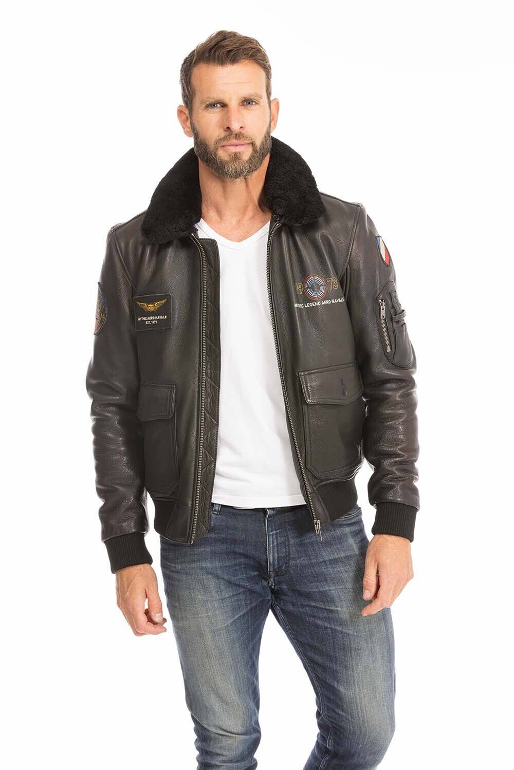 blouson pilote aviateur homme noir 102424 (6)