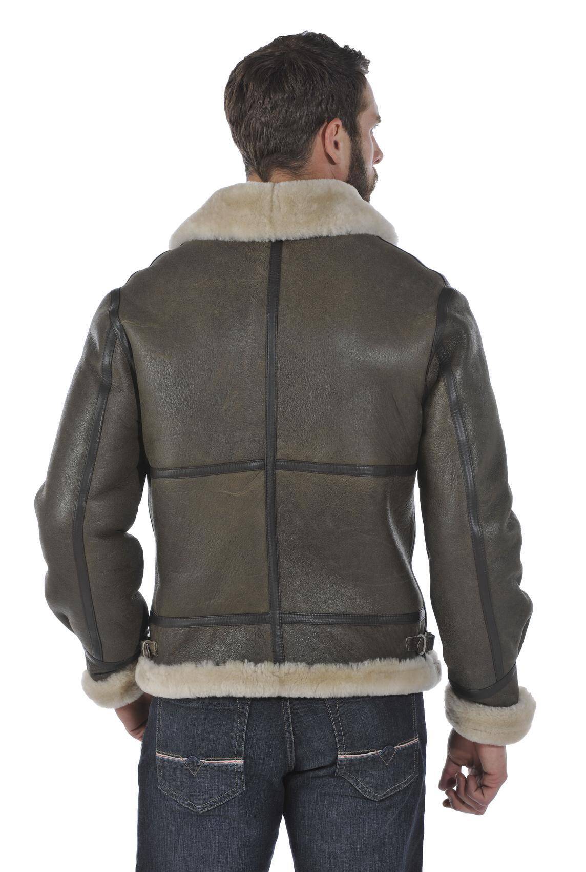 blouson en cuir de mouton pour homme style bombardier mode bombardier yag dos