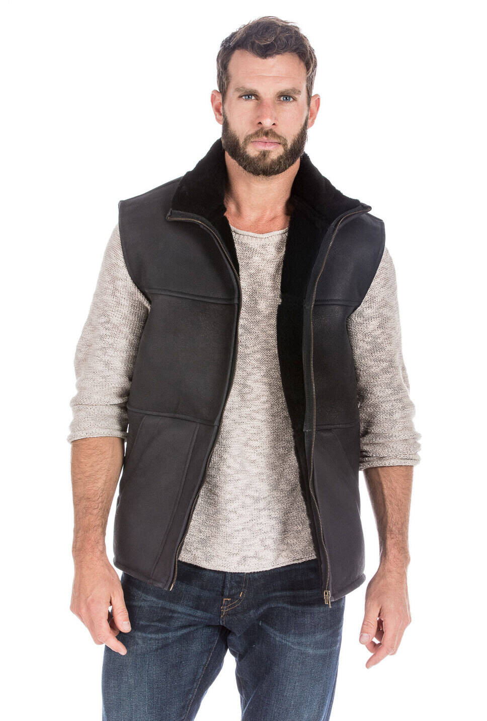 Gilet sans manches mouton chaud hiver ASPIN-14362