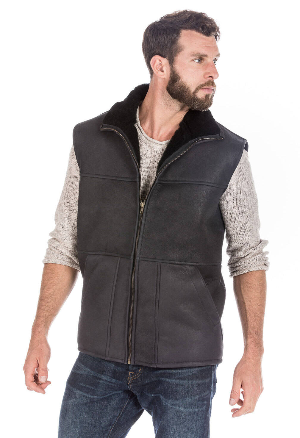 Gilet sans manches mouton chaud hiver ASPIN-14367