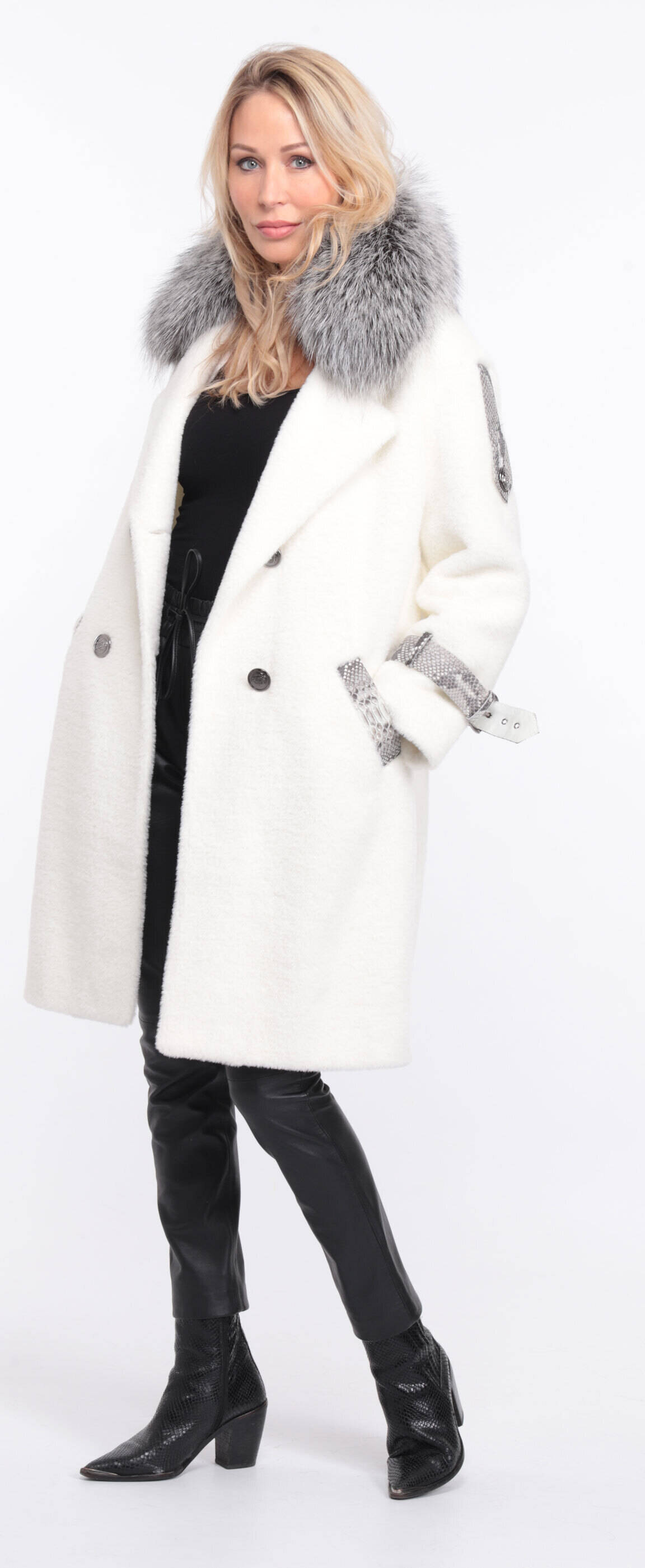 manteau amber al cantara blanc col renard argente (15)