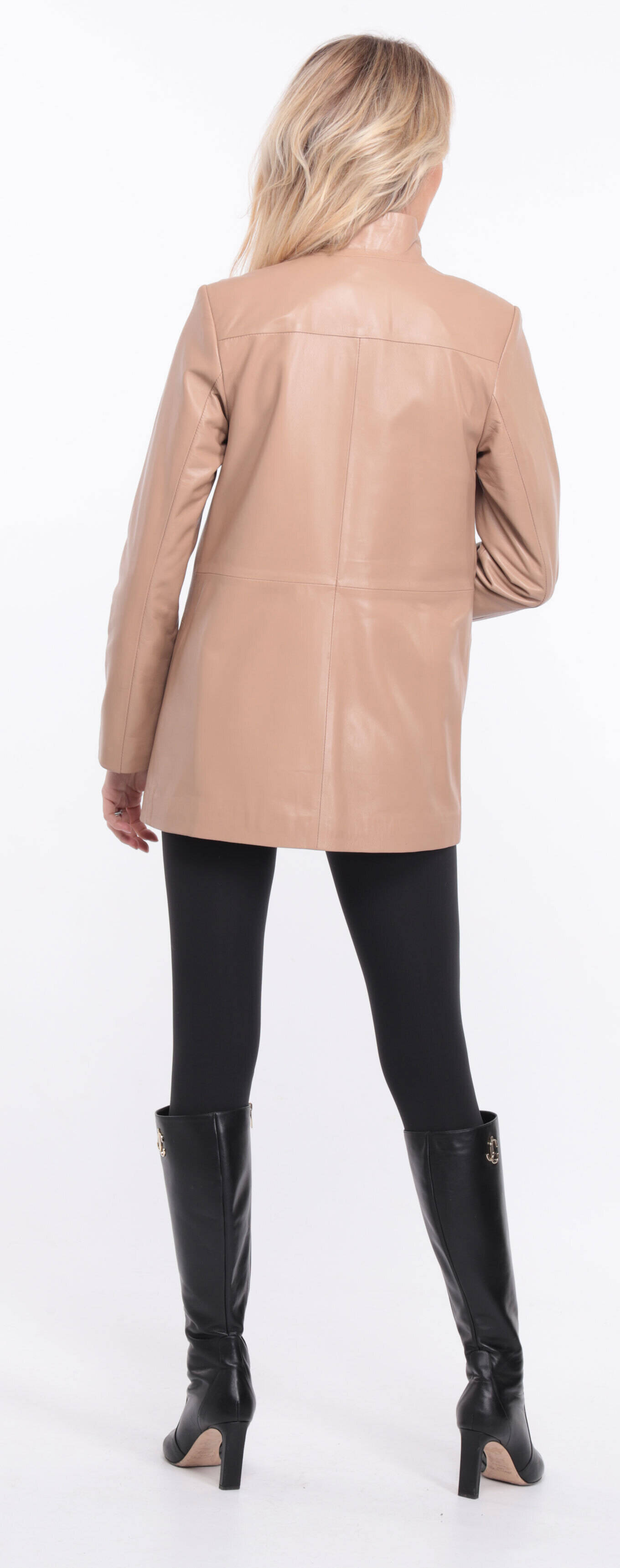 manteau cuir olivia beige  (17)