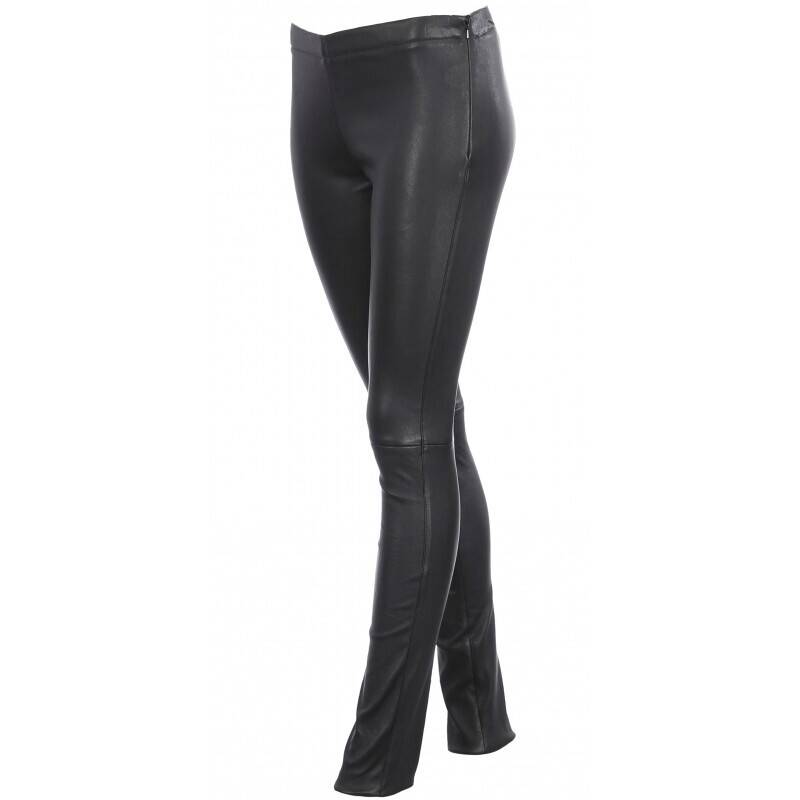 Pantalon cuir femme agneau noir Oakwood 63018- biais