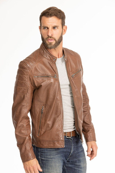 blouson cuir homme derry cognac (4)