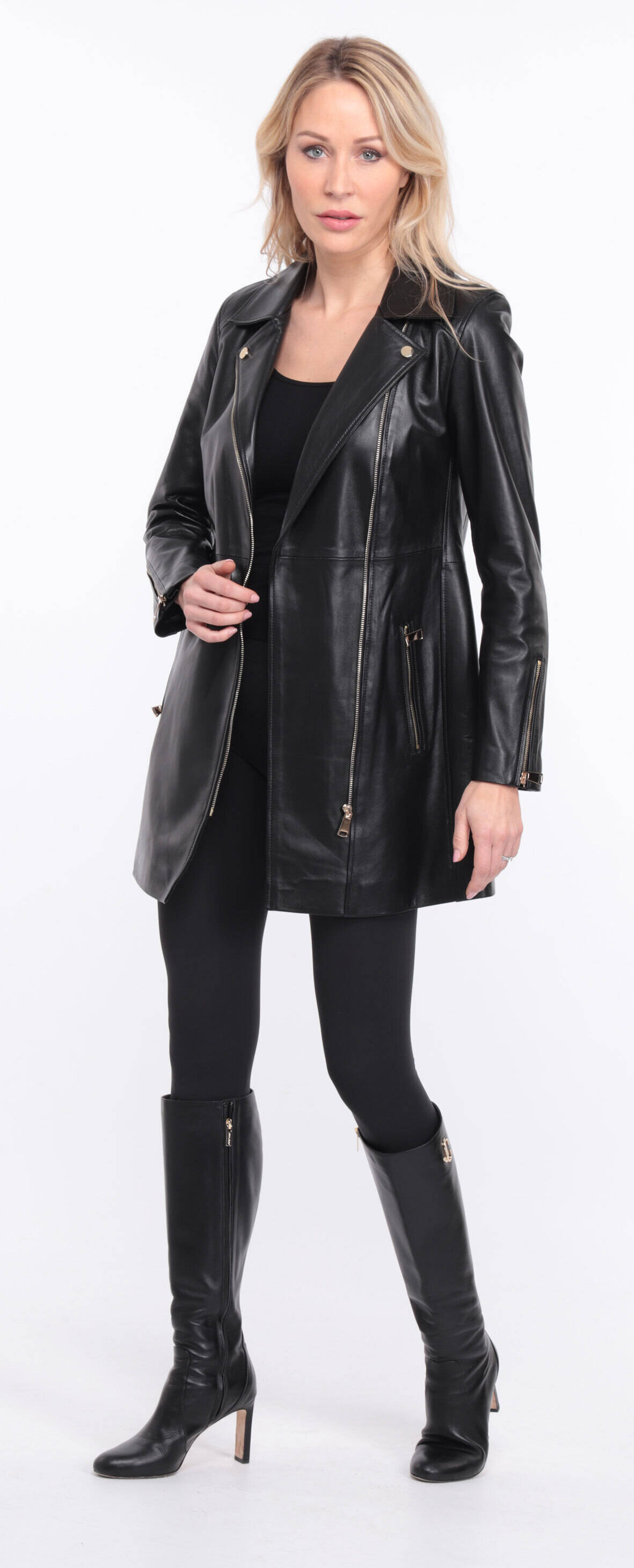 veste cuir femme flavia collar noir  (1)