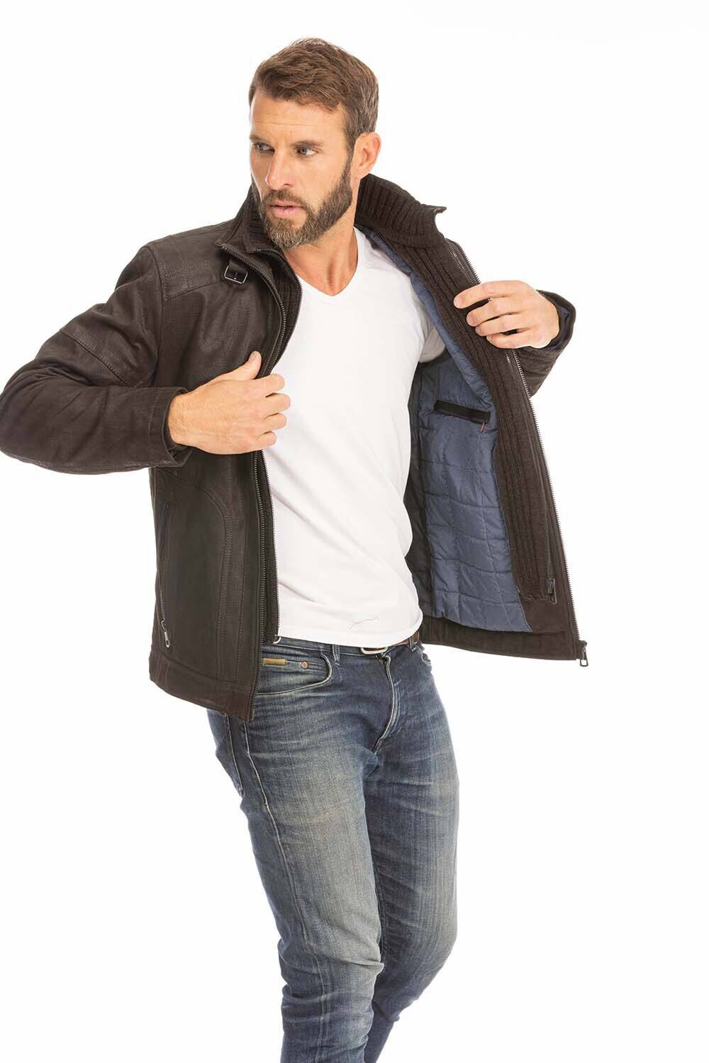 veste cuir homme franck noir marron  (10)