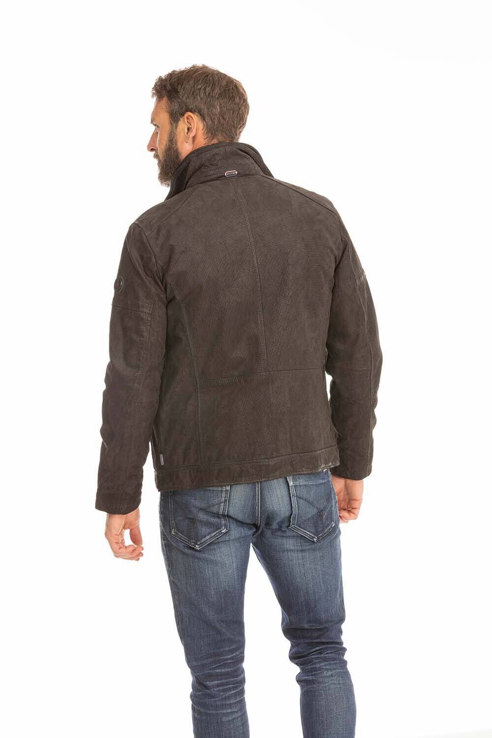 veste cuir homme franck noir marron  (8)