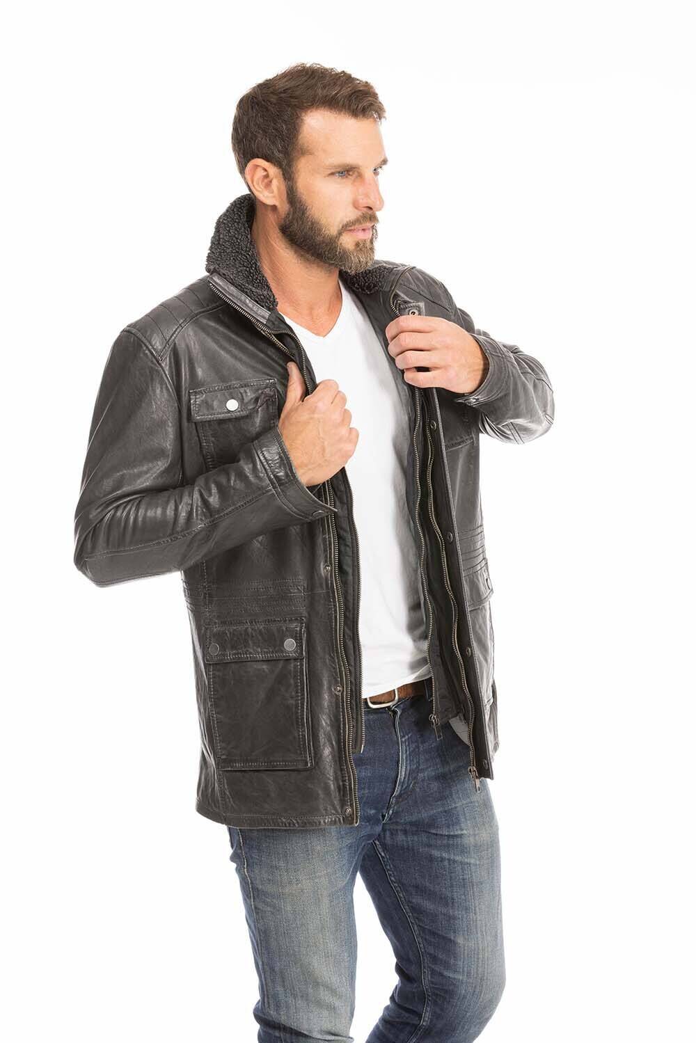 veste cuir homme hiver noir 14654 (6)